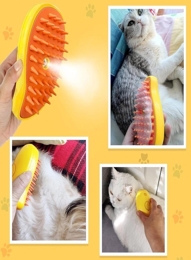 ABTER Mango Cat Steam Brush, Pet Grooming Tool with Steam Function, Orange and Yellow - Image 3